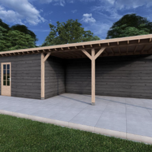 Overkapping 6x3 m + Schuur/Tuinhuisje 3x3 m
